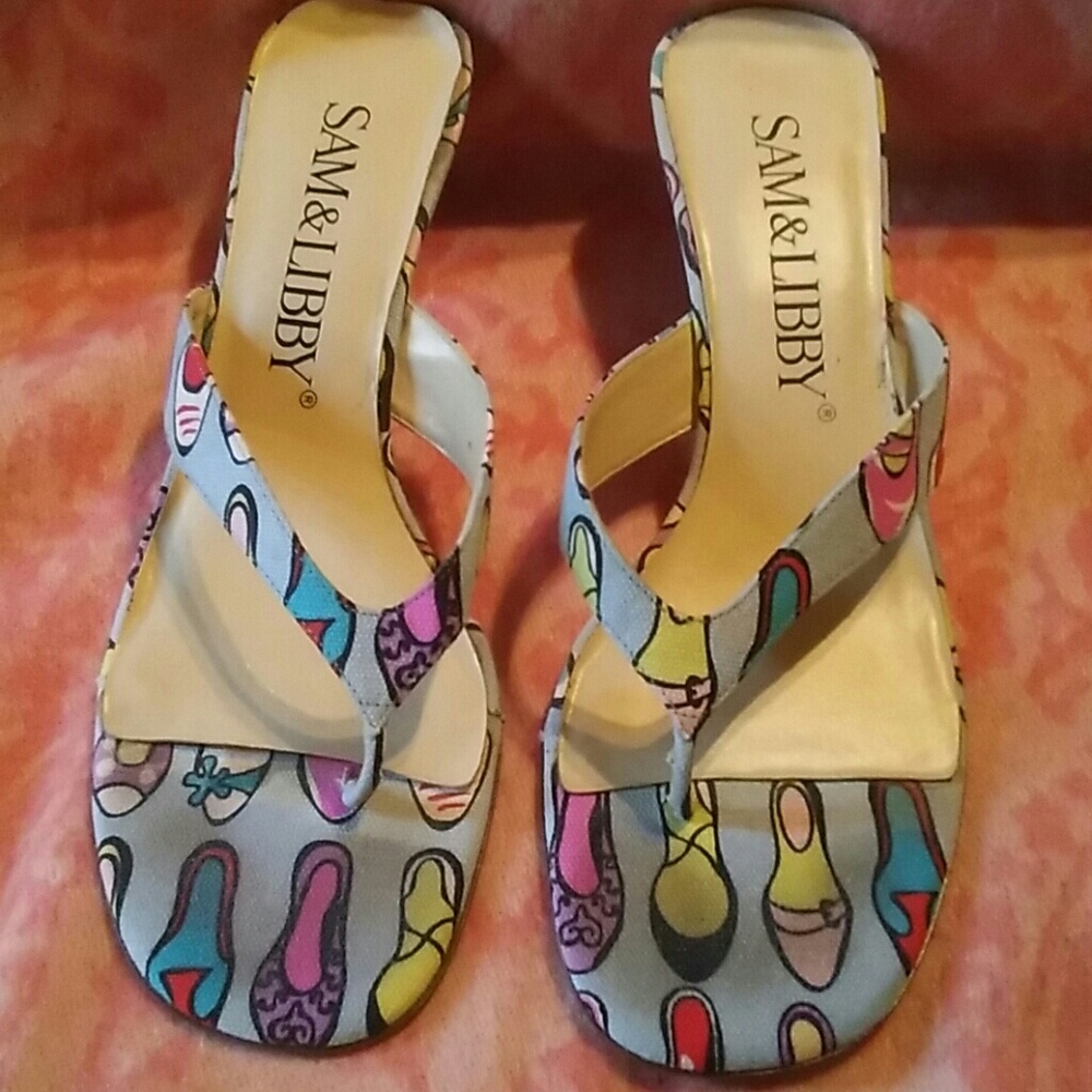 9M Sam & Libby Shoes With Shoes Thong Sandals. GUC